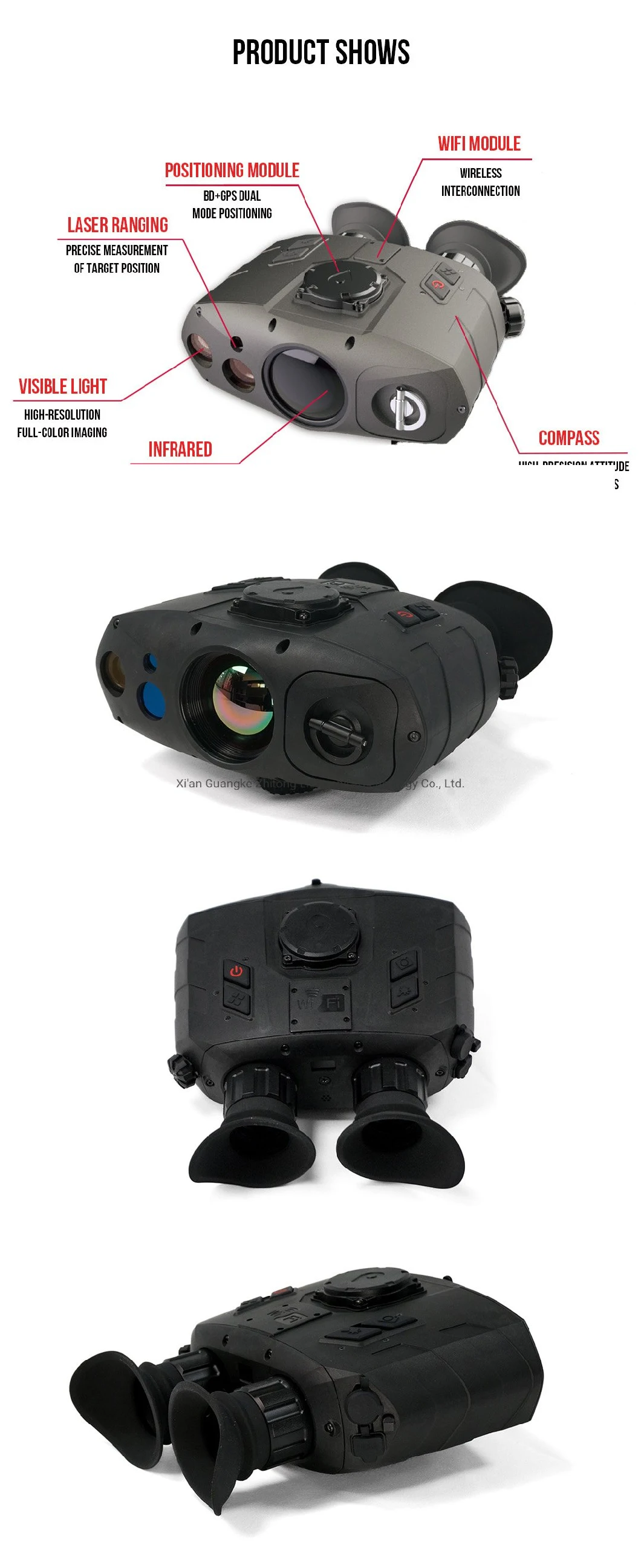 Jpa-Hdb Multifunctional Thermal Imaging Binoculars Three Optical Channels HD Binoculars