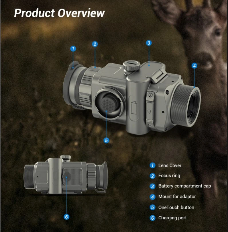 2022 High Quality Night Vision Hunting Thermal Camera New Model Infrared Imager for Day Scope