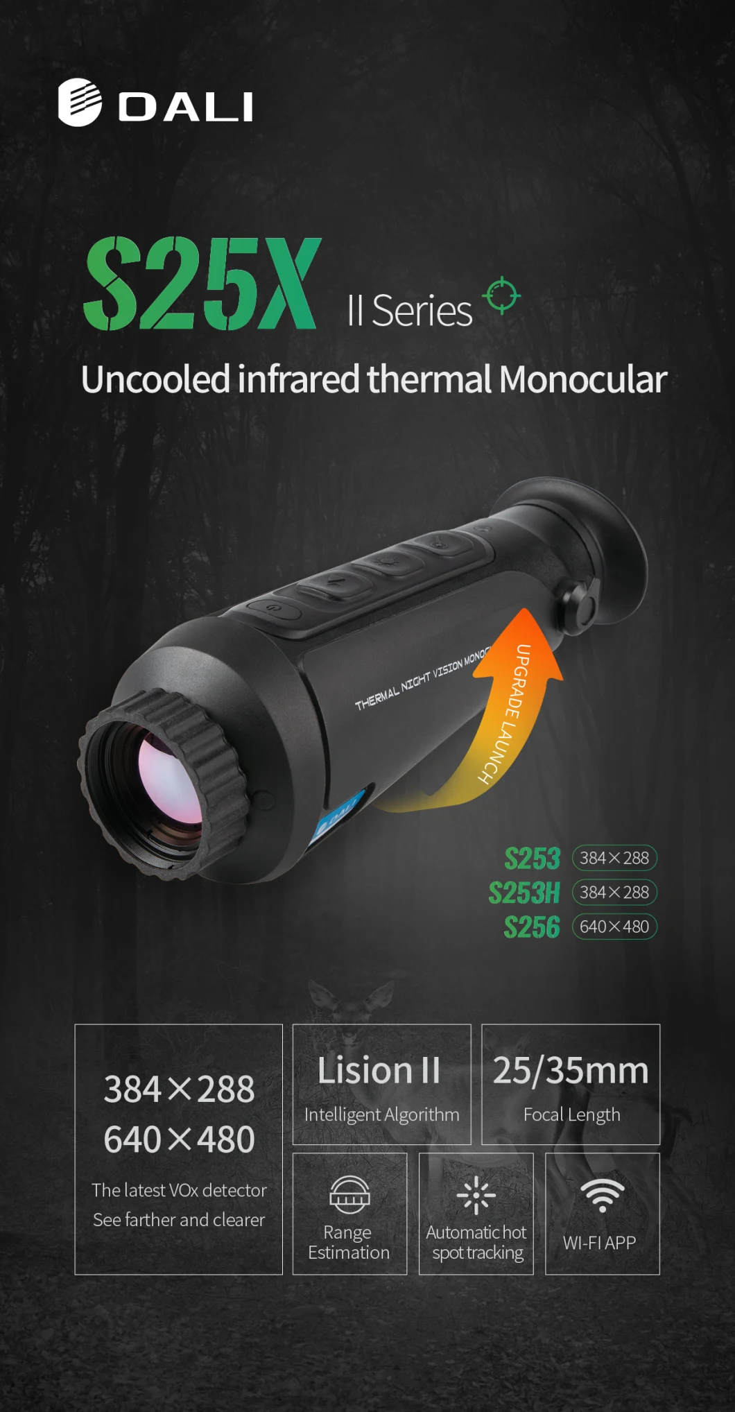 Dali Hot Sale Night Vision Outdoor Infrared Camera Thermal Imaging Monocular for Hunting Patrol Security