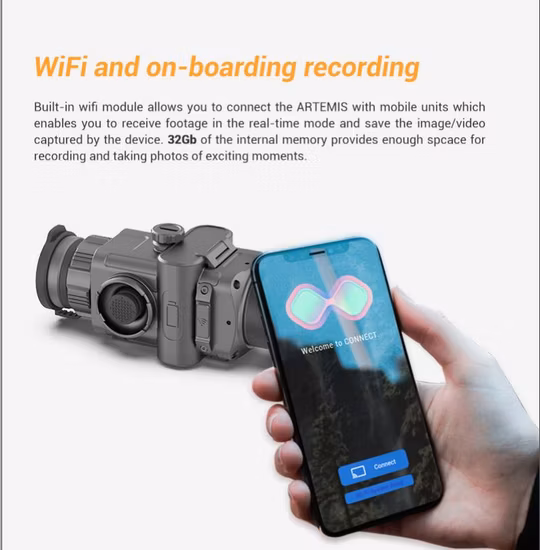 6 Color Palettes Thermal Clip on Imaging Scope Front Attachment Imager for Animal Finding